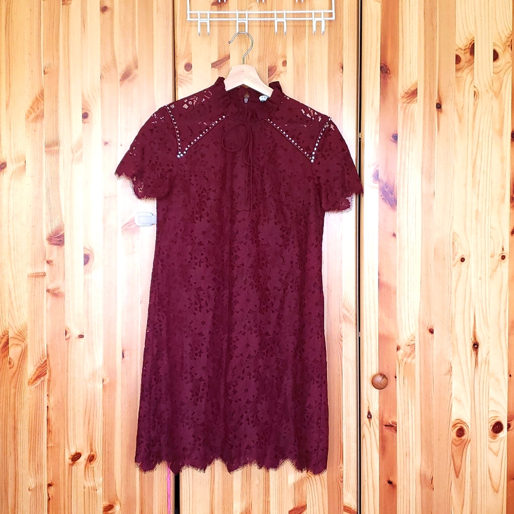 Sandro paris burgundy lace dress